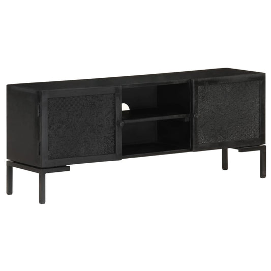 TV Cabinet Black 45.3"x11.8"x18.1" Solid Mango Wood