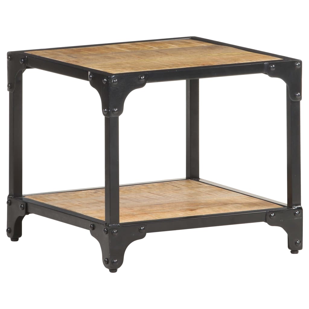 Coffee Table 15.7"x15.7"x14.2" Solid Rough Mango Wood
