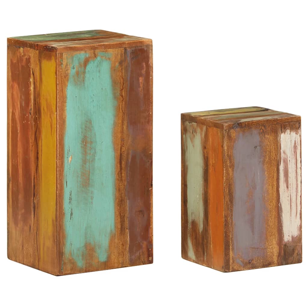 Side Tables 2 pcs Solid Reclaimed Wood
