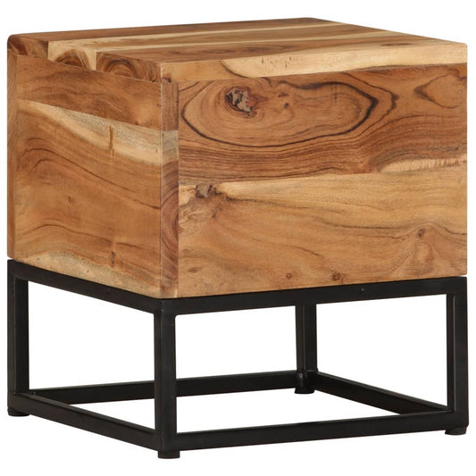 Side Table 11.8"x11.8"x13" Solid Acacia Wood