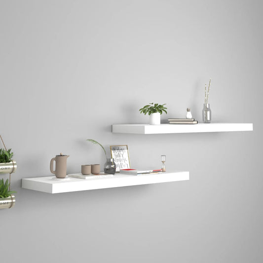 Floating Wall Shelves 2 pcs White 31.5"x9.3"x1.5" MDF