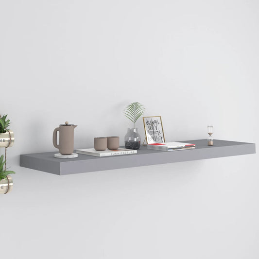 Floating Wall Shelf Gray 35.4"x9.3"x1.5" MDF