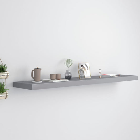 Floating Wall Shelf Gray 47.2"x9.3"x1.5" MDF