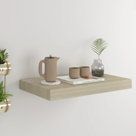 Floating Wall Shelf Oak 15.7"x9.1"x1.5" MDF