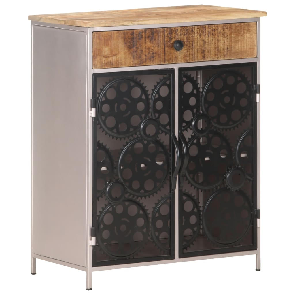 Sideboard 23.6"x13.8"x29.5" Rough Mango Wood & Iron