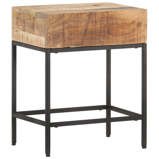 Side Table 15.7"x11.8"x19.7" Solid Rough Mango Wood