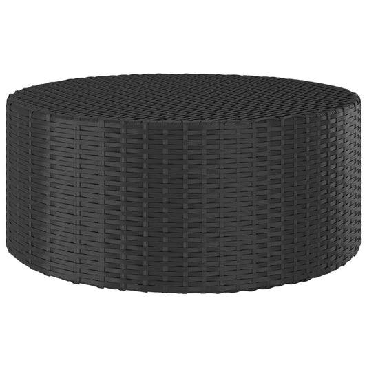 Tea Table Black 26.8"x26.8"x11.8" Poly Rattan