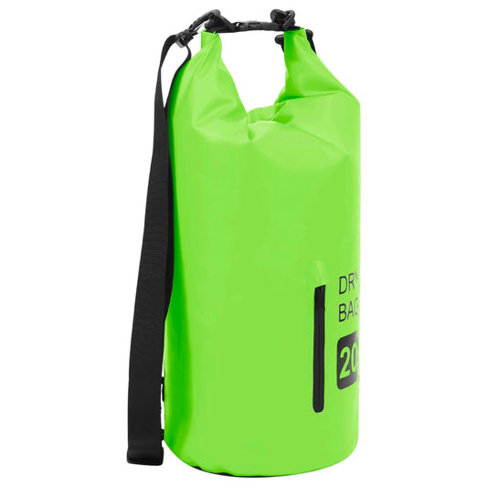 Dry Bag with Zipper Green 5.3 gal PVC