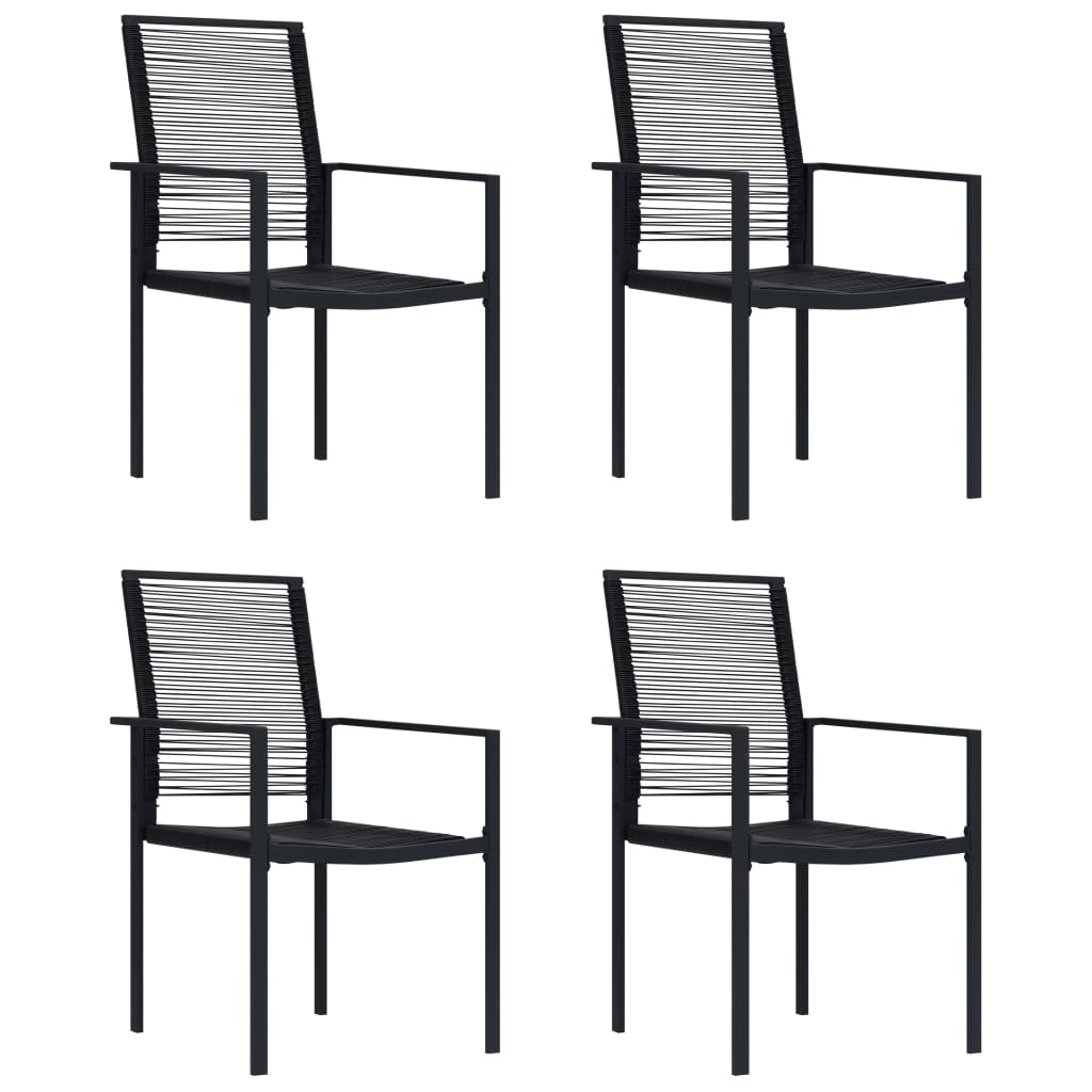Patio Chairs 4 pcs PVC Rattan Black
