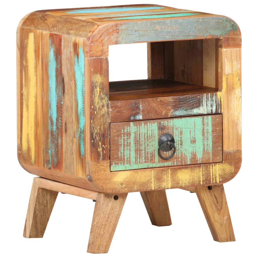 Bedside Cabinet 11.8"x11.8"x16.1" Solid Reclaimed Wood
