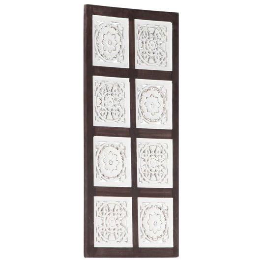 Hand-Carved Wall Panel MDF 15.7"x31.5"x0.6" Brown and White