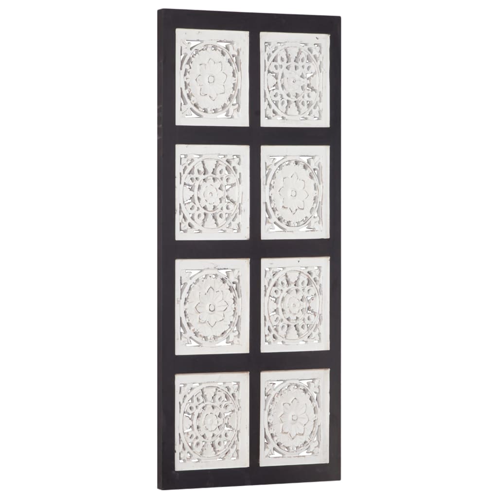 Hand-Carved Wall Panel MDF 15.7"x31.5"x0.6" Black and White