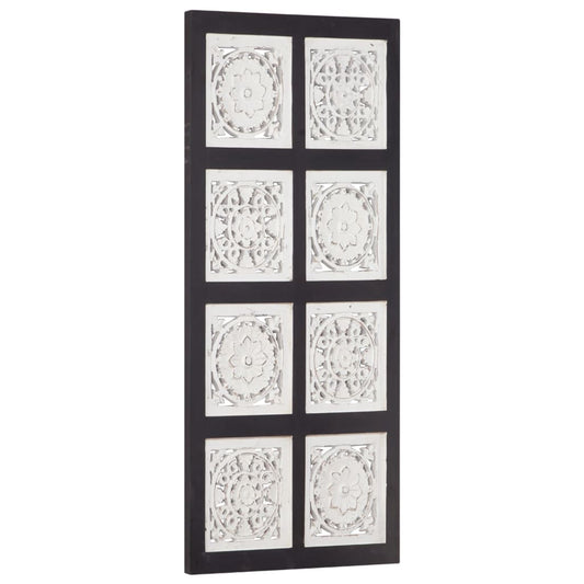 Hand-Carved Wall Panel MDF 15.7"x31.5"x0.6" Black and White