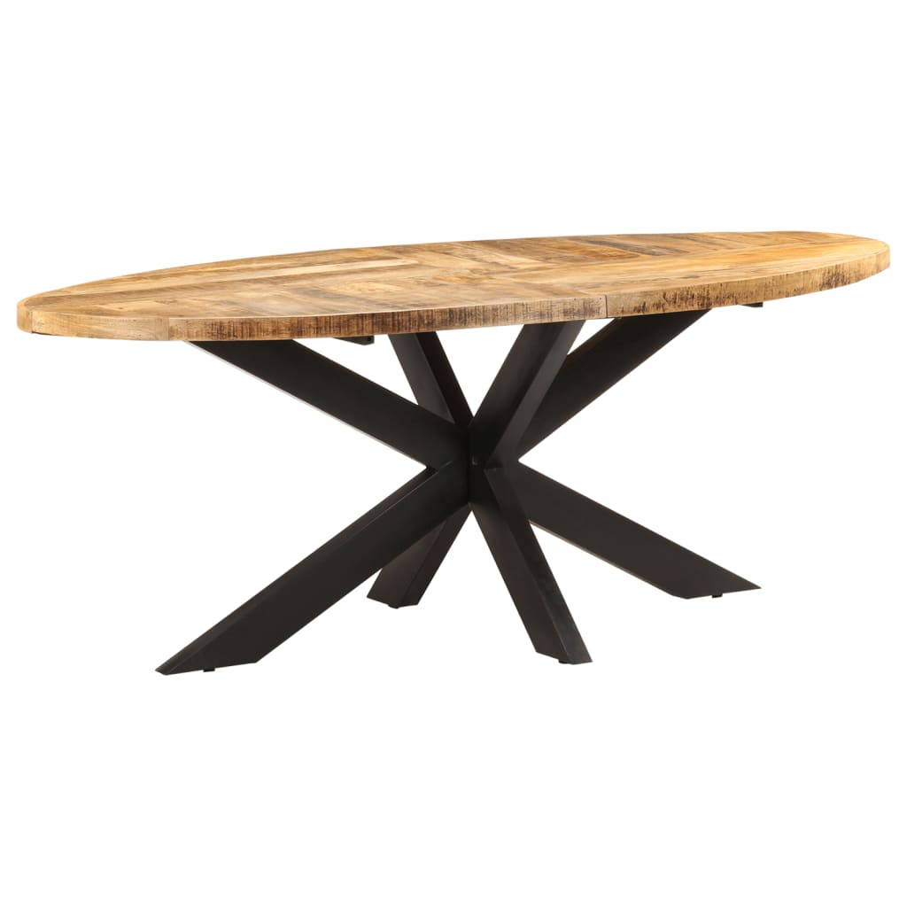 Dining Table Oval 78.7"x39.4"x29.5" Rough Mango Wood