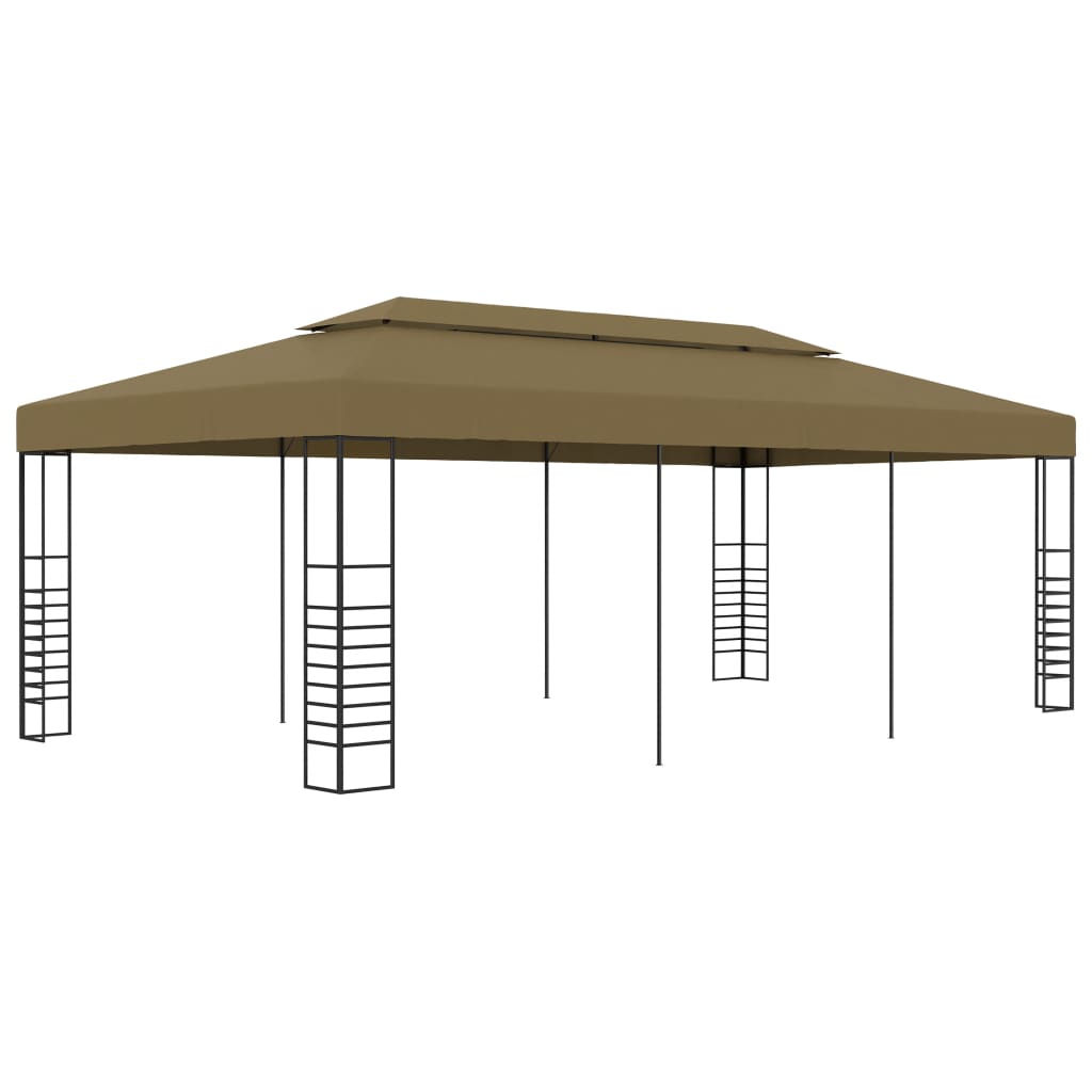 Garden Gazebo 19.7'x9.8'x8.9' Taupe 0.6 oz/ft²