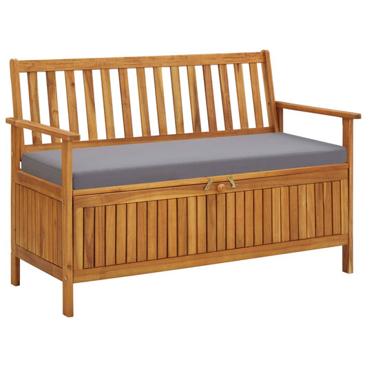 Patio Storage Bench 47.2" Solid Acacia Wood