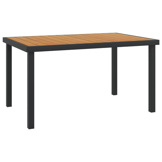 Patio Table Brown 55.1"x35.4"x29.1" Aluminum and WPC