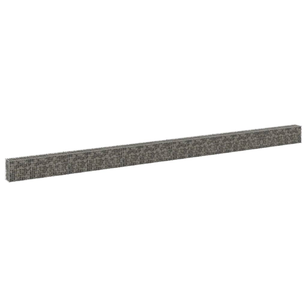 Gabion Wall with Covers Galvanized Steel 354.3"x11.8"x19.7"