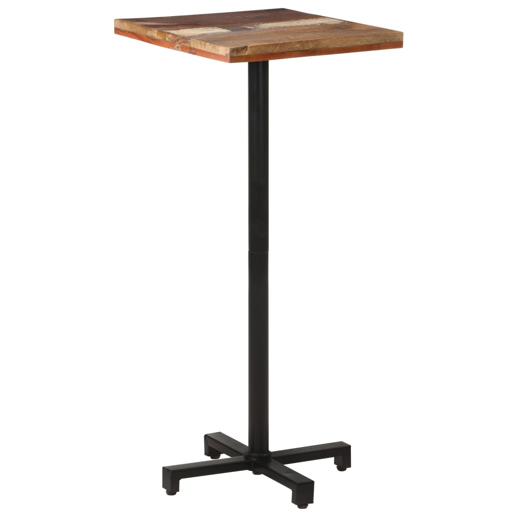 Bistro Table Square 19.7"x19.7"x43.3" Solid Reclaimed Wood