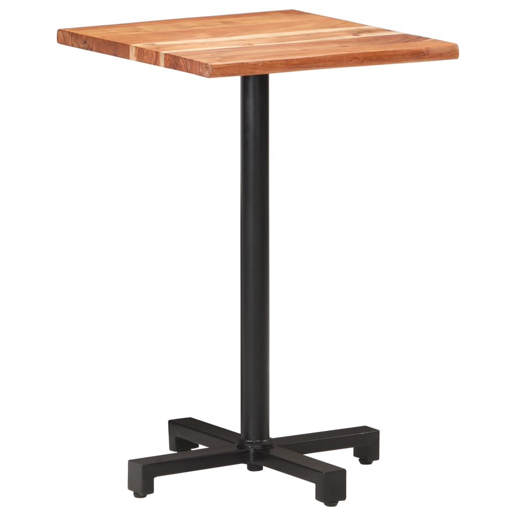 Bistro Table with Live Edges 19.7"x19.7"x29.5" Solid Acacia Wood