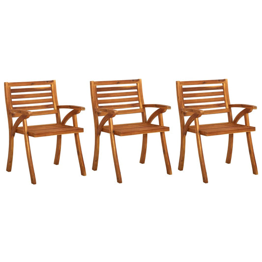 Patio Chairs 3 pcs Solid Acacia Wood