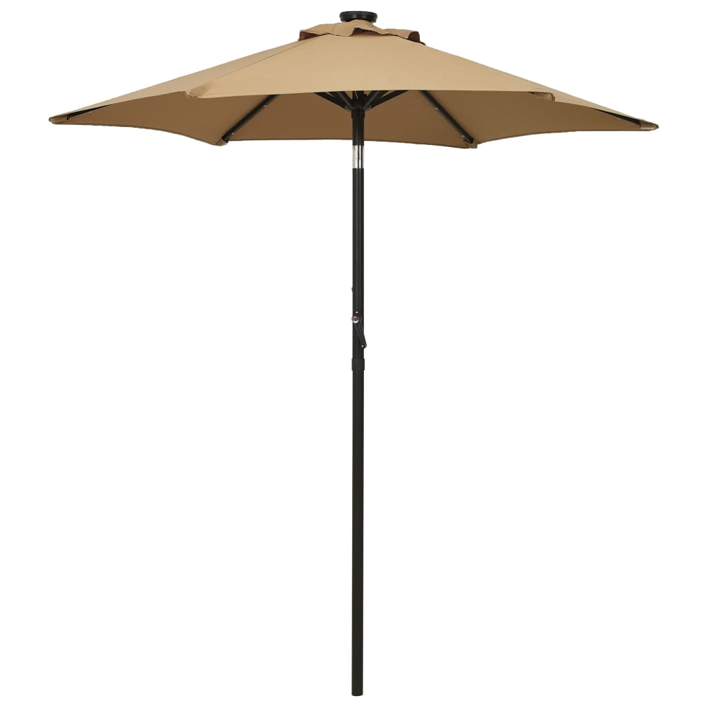 Parasol with LED Lights Taupe 78.7"x83.1" Aluminum