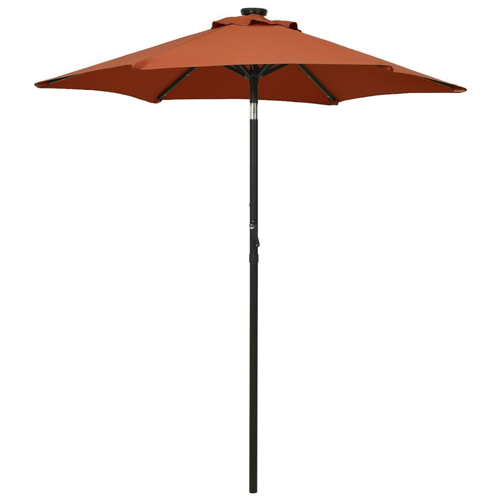 Parasol with LED Lights Terracotta 78.7"x83.1" Aluminum