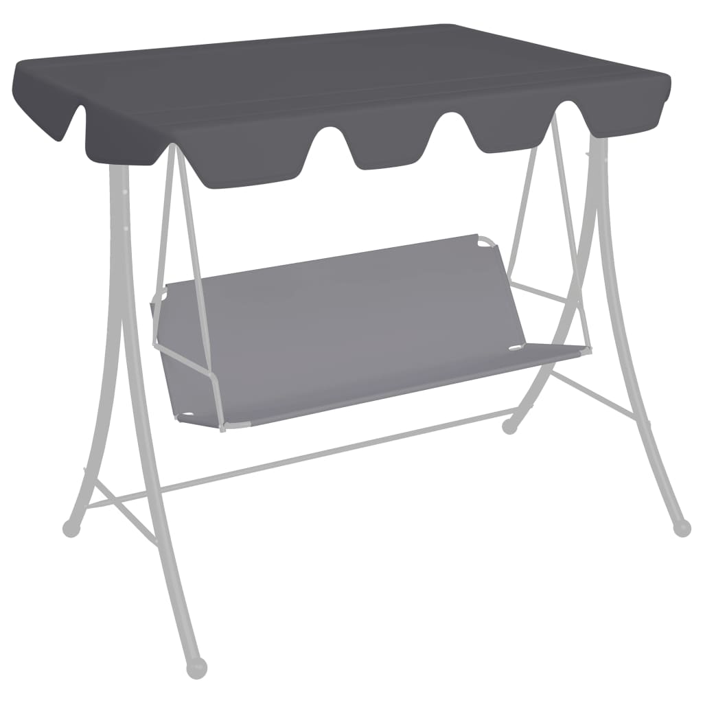 Replacement Canopy for Garden Swing Anthracite 59.1"/51.2"x27.6"/41.3"