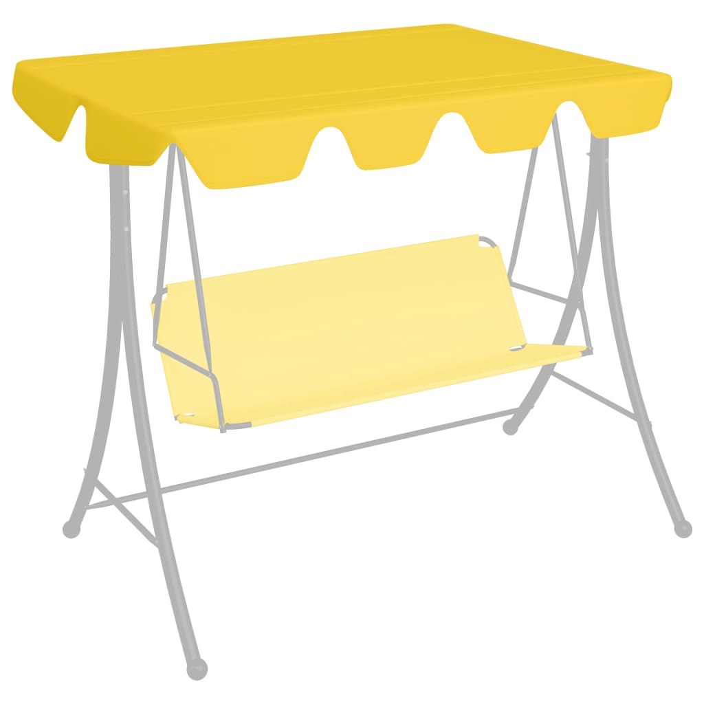 Replacement Canopy for Garden Swing Yellow 59.1"/51.2"x27.6"/41.3"