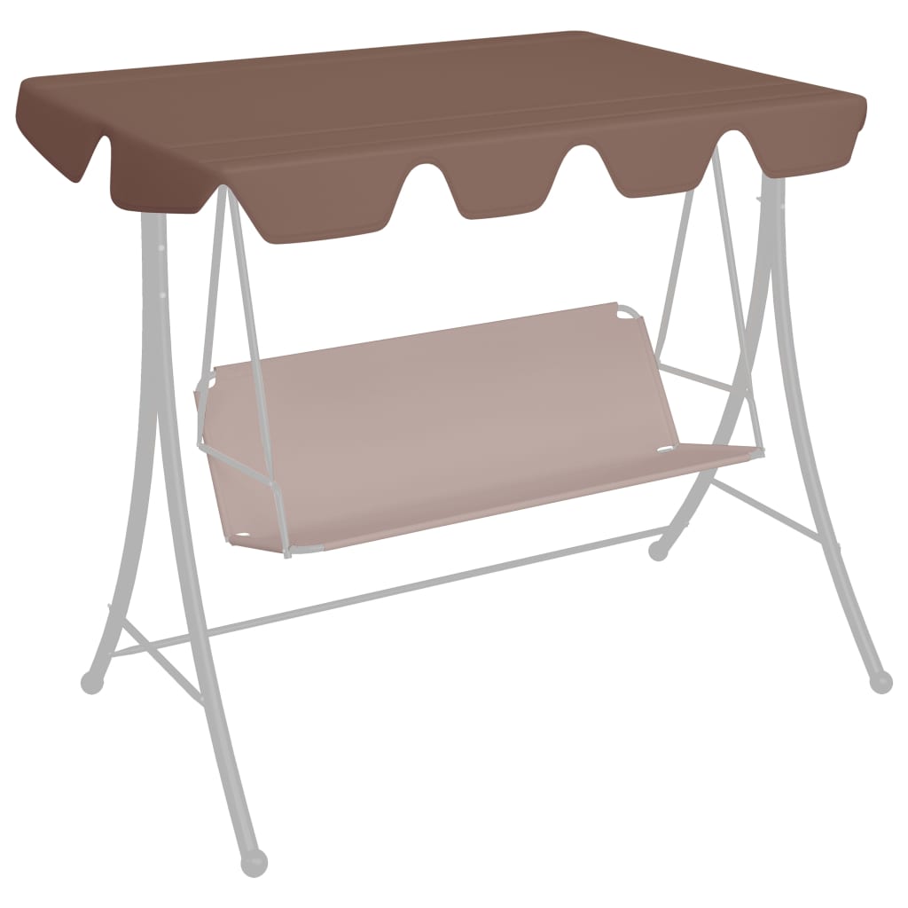 Replacement Canopy for Garden Swing Brown 59.1"/51.2"x27.6"/41.3"