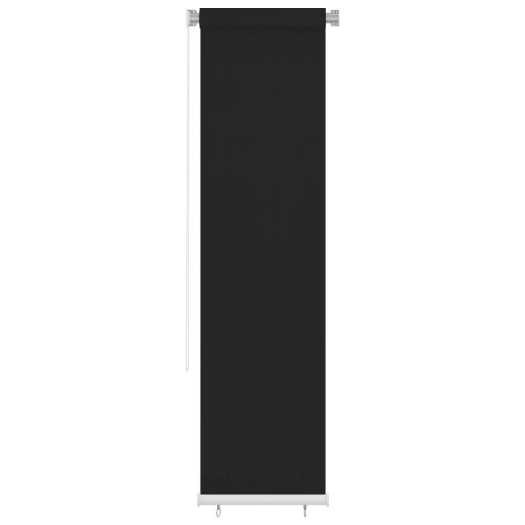 Outdoor Roller Blind 23.6"x90.6" Black HDPE