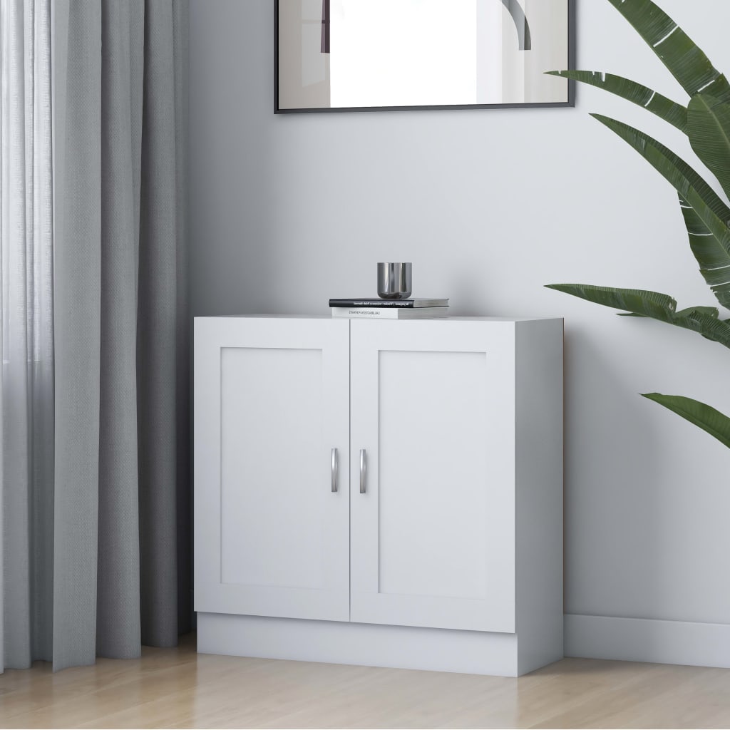 Book Cabinet White 32.5"x12"x31.5" Engineered Wood