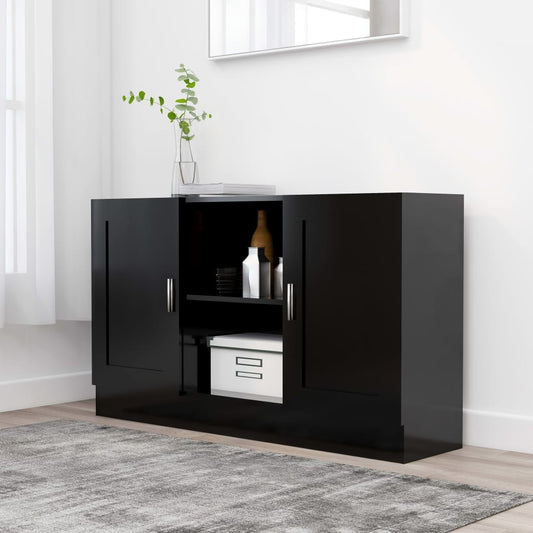 Sideboard Black 47.2"x12"x27.6" Engineered Wood