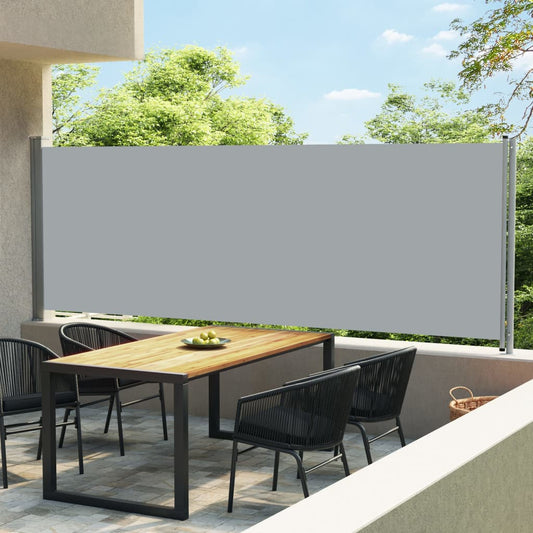 Patio Retractable Side Awning 236.2"x63" Gray