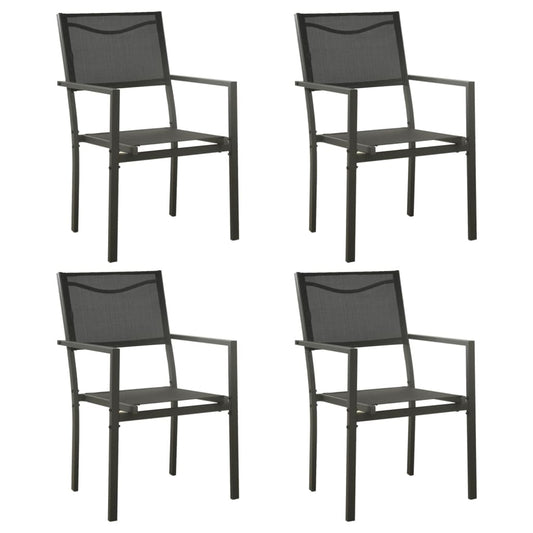 Patio Chairs 4 pcs Textilene and Steel Black and Anthracite