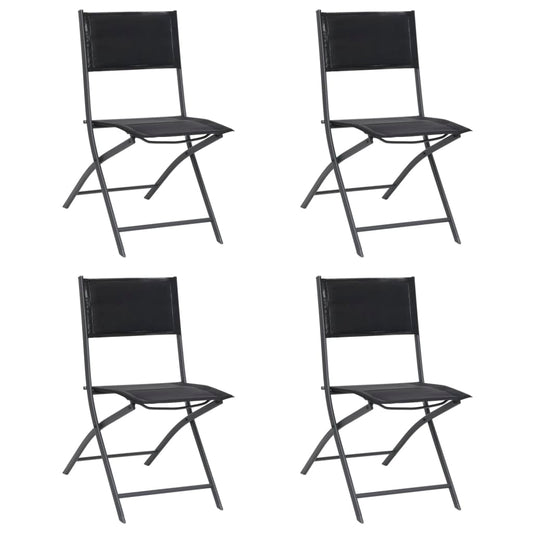 Folding Patio Chairs 4 pcs Steel and Textilene