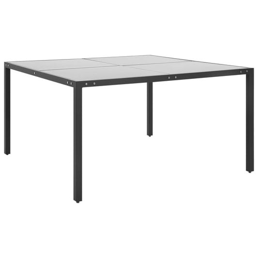 Patio Table Anthracite 51.2"x51.2"x28.3" Steel and Glass