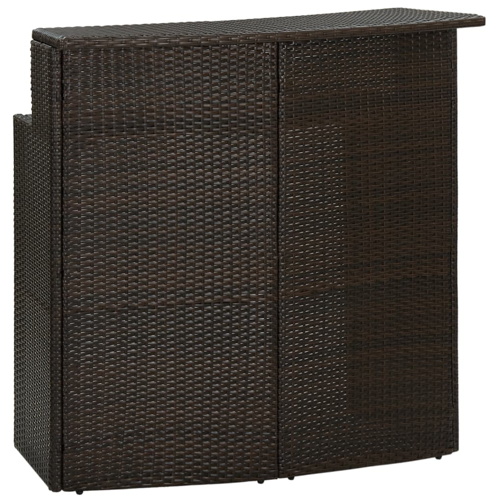 Patio Bar Table Brown 47.2"x21.7"x43.3" Poly Rattan