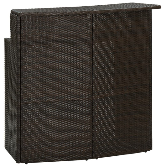 Patio Bar Table Brown 47.2"x21.7"x43.3" Poly Rattan