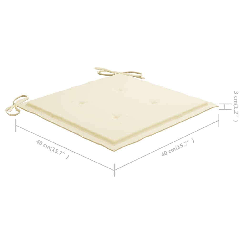 Garden Chair Cushions 6 pcs Cream 15.7"x15.7"x1.2" Fabric