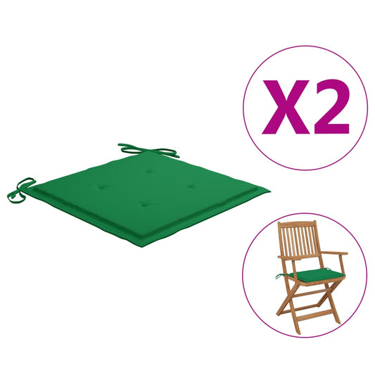 Garden Chair Cushions 2 pcs Green 15.7"x15.7"x1.2" Fabric