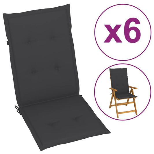Garden Chair Cushions 6 pcs Anthracite 47.2"x19.7"x1.2"