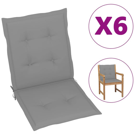 Garden Chair Cushions 6 pcs Gray 39.4"x19.7"x1.2"