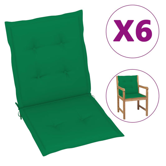 Garden Chair Cushions 6 pcs Green 39.4"x19.7"x1.2"