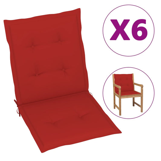 Garden Chair Cushions 6 pcs Red 39.4"x19.7"x1.2"