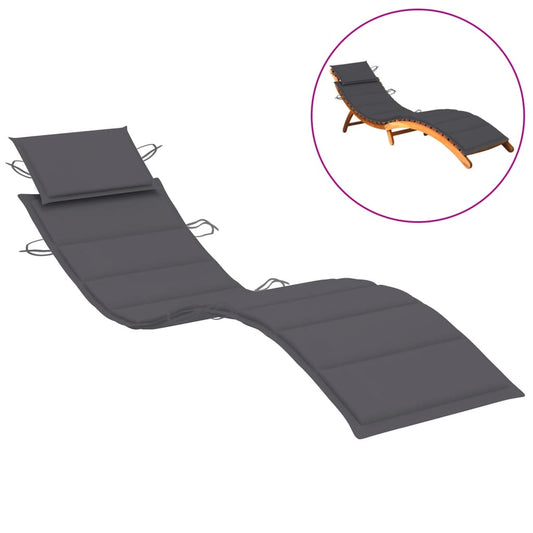 Sun Lounger Cushion Anthracite 73.2"x22.8"x1.2"