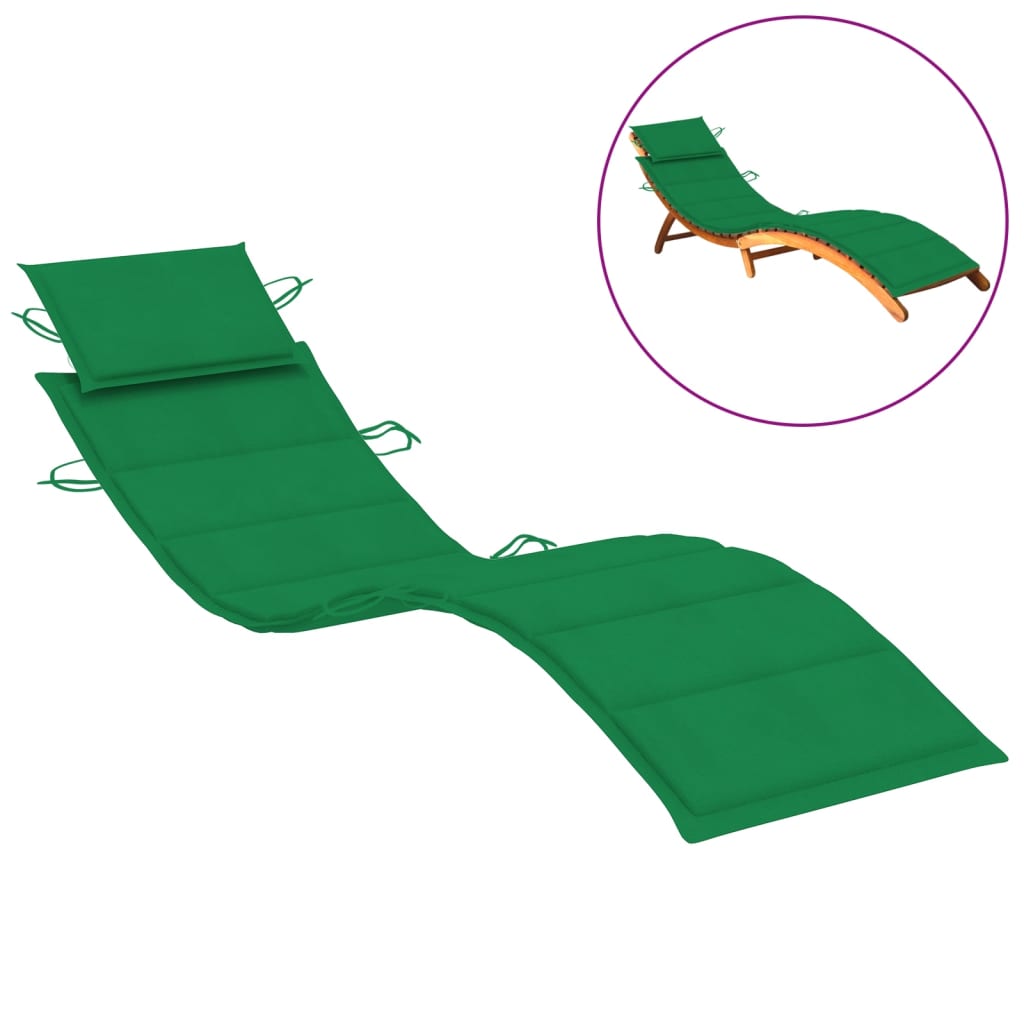 Sun Lounger Cushion Green 73.2"x22.8"x1.2"