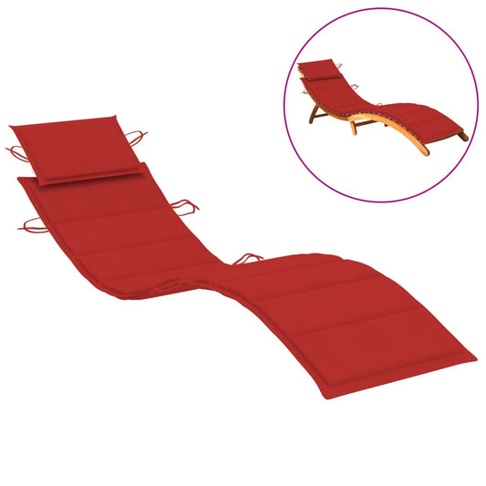 Sun Lounger Cushion Red 73.2"x22.8"x1.2"