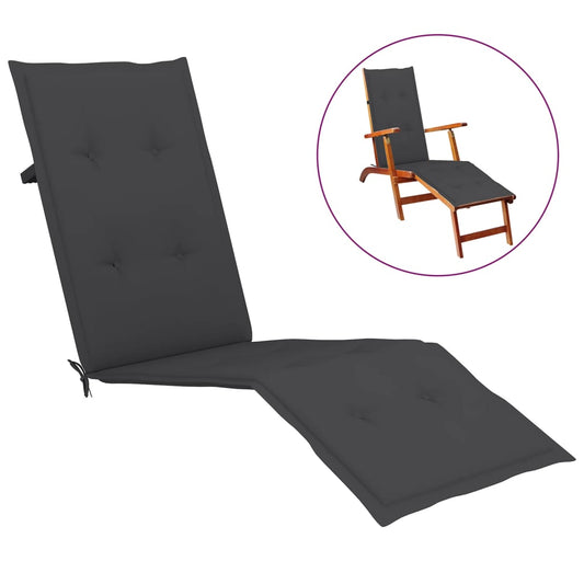 Deck Chair Cushion Anthracite (29.5"+41.3")x19.7"x1.2"