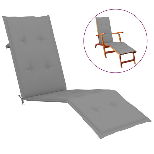 Deck Chair Cushion Gray (29.5"+41.3")x19.7"x1.2"